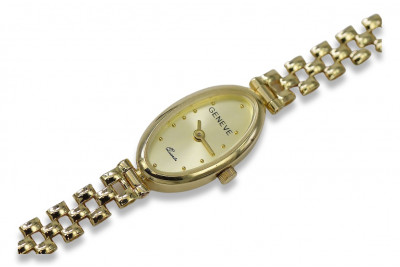 Galben italian 14k aur 585 doamnă Geneve ceas lw033y