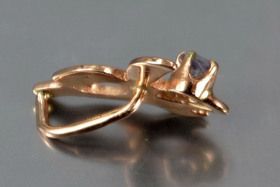 Russische sowjetische Rose 14k 585 Gold Alexandrit Rubin Smaragd Saphir Zirkon ... Anhänger vpc002