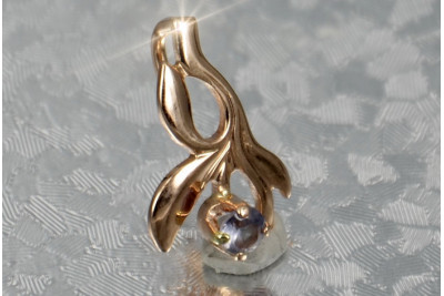 Russe soviétique rose 14k 585 or alexandrite rubis émeraude saphir zircon ... pendentif VPC002