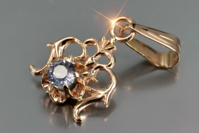 Russe soviétique rose 14k 585 or alexandrite rubis émeraude saphir zircon ... pendentif VPC004