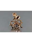 Russische sowjetische Rose 14k 585 Gold Alexandrit Rubin Smaragd Saphir Zirkon ... Anhänger vpc004