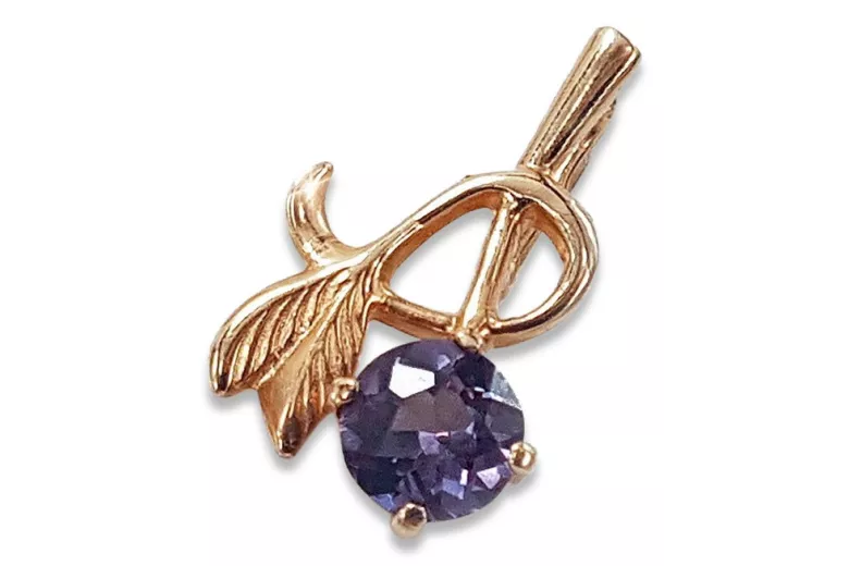 Russe soviétique rose 14k 585 or alexandrite rubis émeraude saphir zircon ... pendentif VPC005