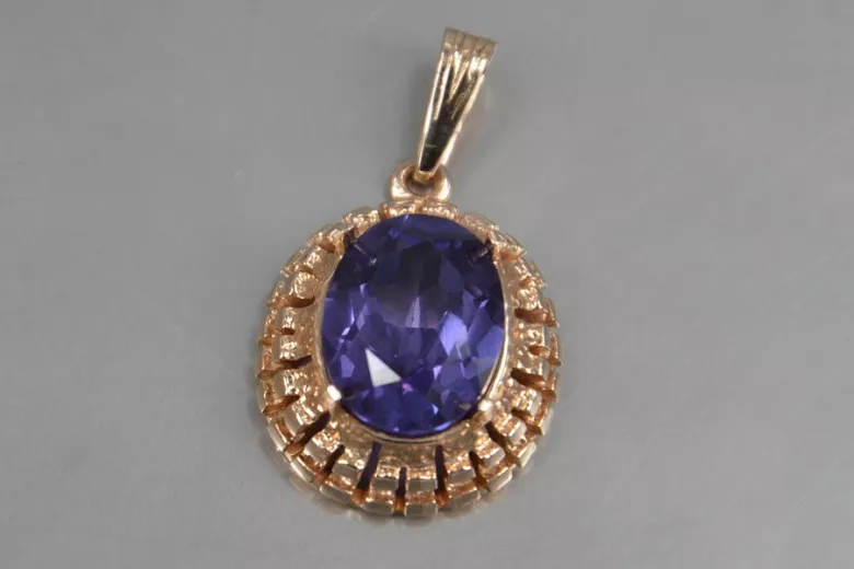 Russe soviétique rose 14k 585 or alexandrite rubis émeraude saphir zircon ... pendentif VPC007