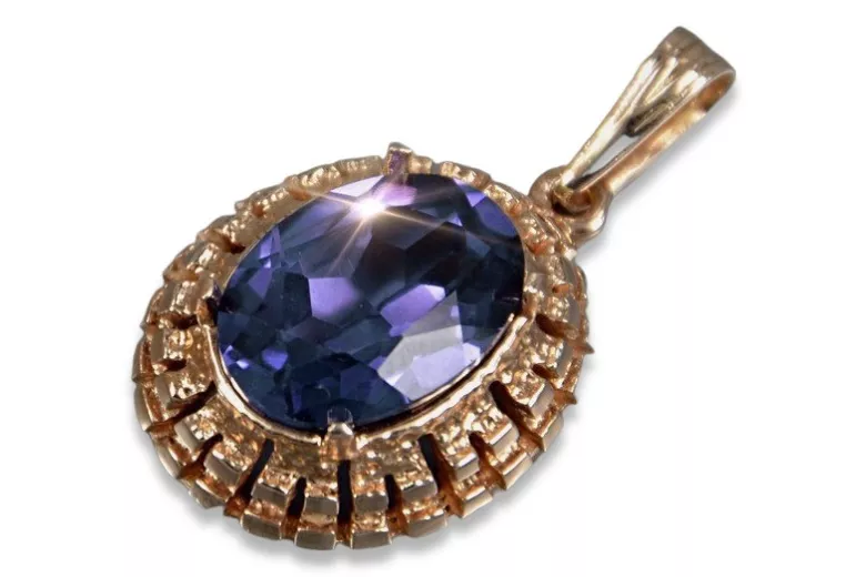 Vintage rose gold plated silver 925 alexandrite ruby emerald sapphire zircon ... pendant vpc007rp