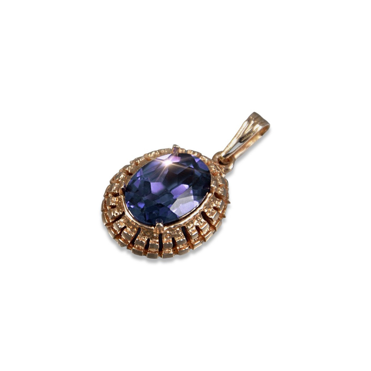 Vintage rose gold plated silver 925 alexandrite ruby emerald sapphire zircon ... pendant vpc007rp