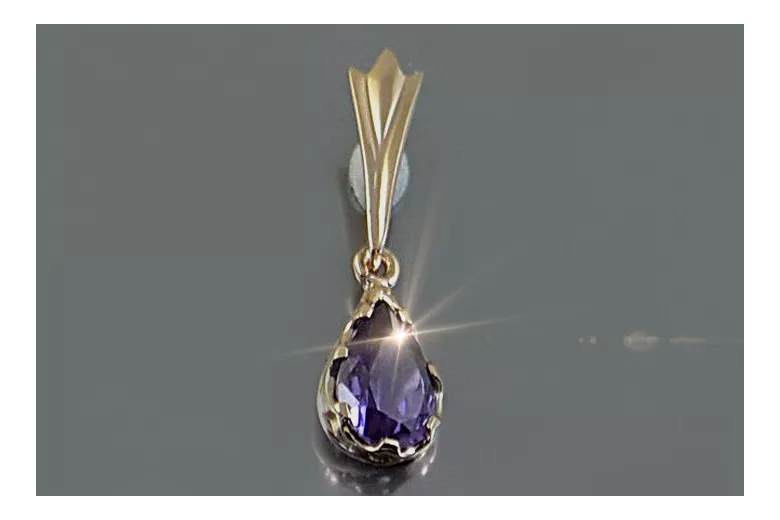 Russe soviétique rose 14k 585 or alexandrite rubis émeraude saphir zircon ... pendentif VPC012