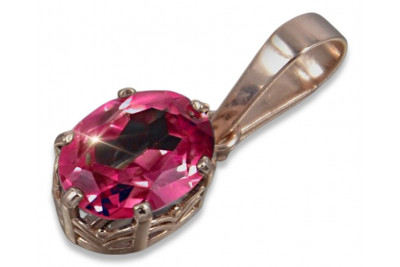 Russe soviétique rose 14k 585 or alexandrite rubis émeraude saphir zircon ... pendentif VPC015