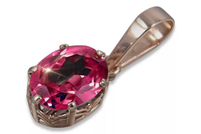 Russe soviétique rose 14k 585 or alexandrite rubis émeraude saphir zircon ... pendentif VPC015