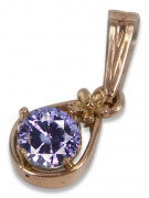 Russische sowjetische Rose 14k 585 Gold Alexandrit Rubin Smaragd Saphir Zirkon ... Anhänger vpc017