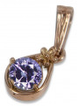 Russische sowjetische Rose 14k 585 Gold Alexandrit Rubin Smaragd Saphir Zirkon ... Anhänger vpc017