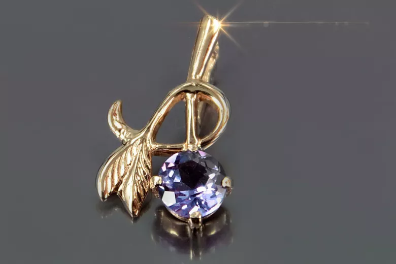 Vintage rose gold plated silver 925 alexandrite ruby emerald sapphire zircon ... pendant vpc005rp