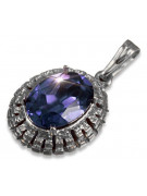 Pendentif soviétique argent 925 avec saphir alexandrite rubis émeraude émeraude aigue-marine zircon vpc007s