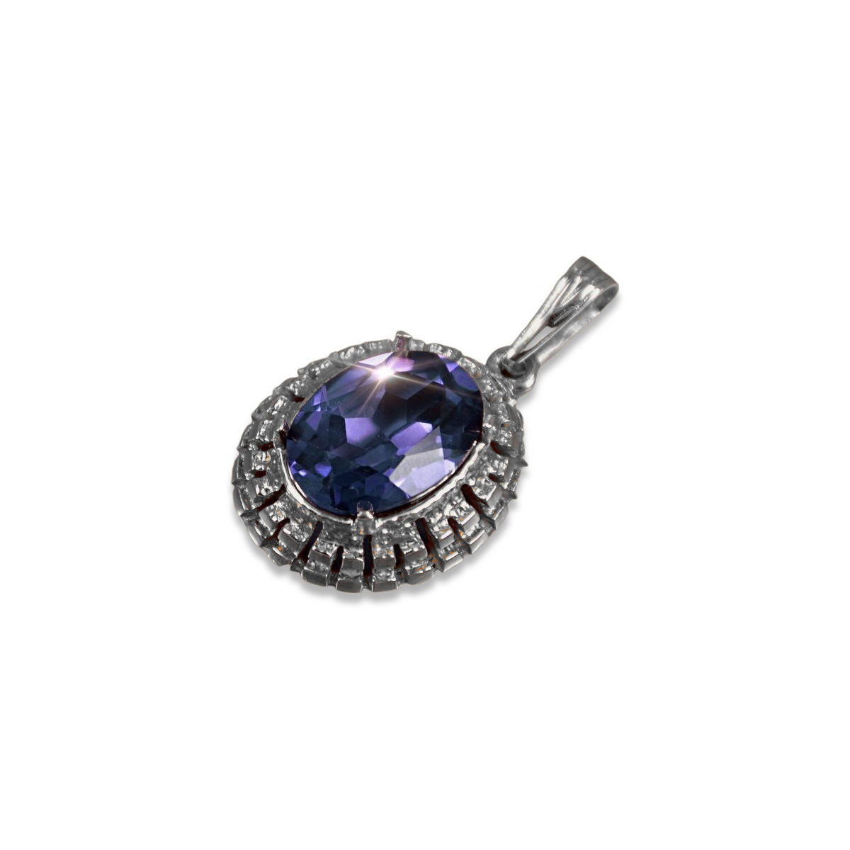 Pendentif soviétique argent 925 avec saphir alexandrite rubis émeraude émeraude aigue-marine zircon vpc007s