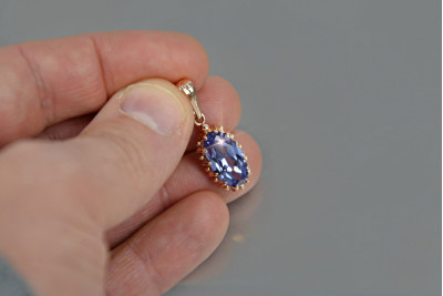 Russe soviétique or rose plaqué argent 925 alexandrite rubis émeraude saphir zircon ... pendentif VPC016RP