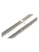 Blanc 585 Or 14 carats Chaîne Spiga italienne cc036w