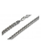 Blanc 585 Or 14 carats Chaîne Spiga italienne cc036w