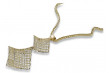 Italienischer moderner Anhänger aus 14 Karat Gold & Spiga-Kette cpn001yw&cc036y