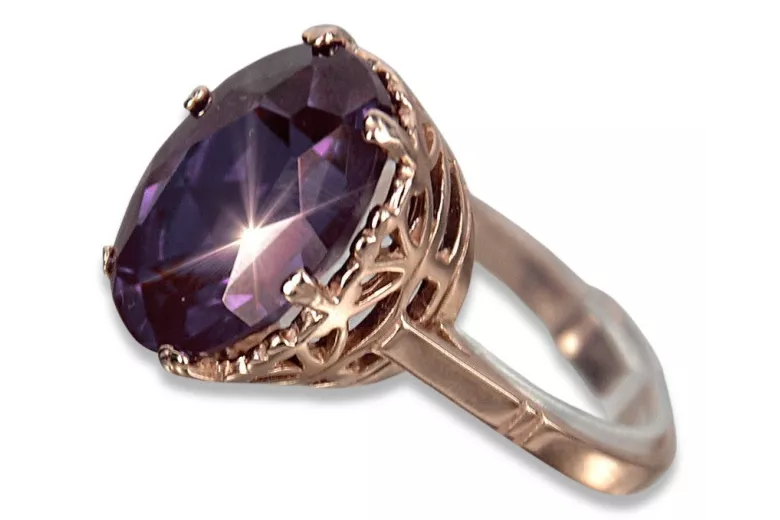 Russe soviétique rose 14k 585 or Alexandrite rubis émeraude saphir Zircon bague vrc130