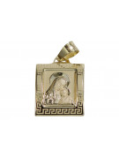 Gold 14k 585 Medaillon-Ikonenanhänger „Mutter Gottes Jungfrau Maria“ pm001y