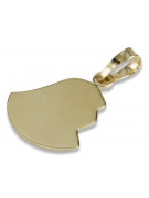 Italian yellow 14k 585 gold Mary medallion icon pendant pm004y