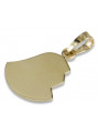 Italian yellow 14k 585 gold Mary medallion icon pendant pm004y