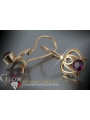 Boucles d’oreilles en or rose soviétique russe 14k 585 vec113 alexandrite rubis émeraude saphir ...