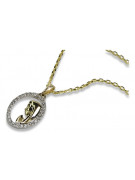 14k gold Mother of God medallion & Anchor chain pm011y&cc003y