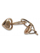 "No Stones, Pure Vintage Inspired 14K Rose Gold Heart Earrings" ven212