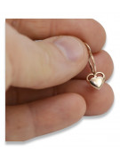 "No Stones, Pure Vintage Inspired 14K Rose Gold Heart Earrings" ven212