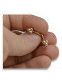 Genuine Vintage 14K Rose Gold Ball Earrings in Pink, No Stones Included ven198