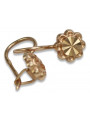 "Boucles d'oreilles vintage en or rose 14 carats 585, design floral sans pierres" ven229