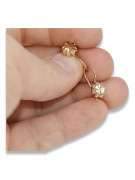 "Boucles d'oreilles vintage en or rose 14 carats 585, design floral sans pierres" ven229