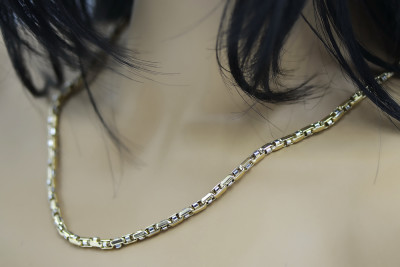 Italienisches Gelb 14 Karat 585 Gold Neue moderne Kette cc101yw