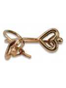 "Vintage No Stones Heart Earrings in 14K Rose Gold" ven102