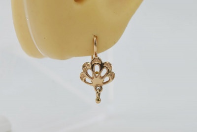 "Ретро обици във формата на лист, изработени от 14k ven136