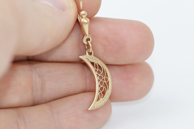 "No Stones, Pure Vintage 14K Rose Gold Ball Earrings" ven174