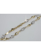 Pulsera de lujo de oro italiano blanco amarillo de 14k cfb003yw