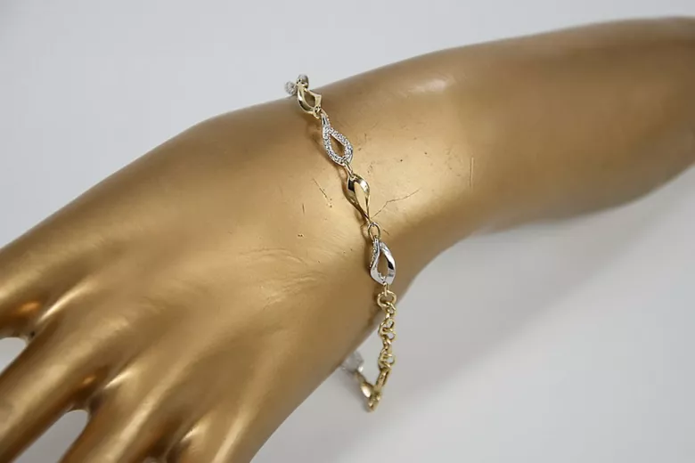 Bracelet fantaisie en or italien blanc 14 carats cfb003yw