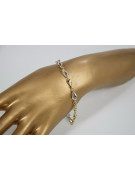 Yellow white Italian 14k gold fancy bracelet cfb003yw