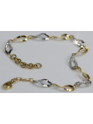 Yellow white Italian 14k gold fancy bracelet cfb003yw