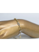 Pulsera de lujo de oro italiano blanco amarillo de 14k cfb003yw