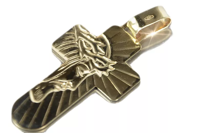 Cruz ★ Católica de Oro russiangold.com ★ Oro 585 333 Precio bajo