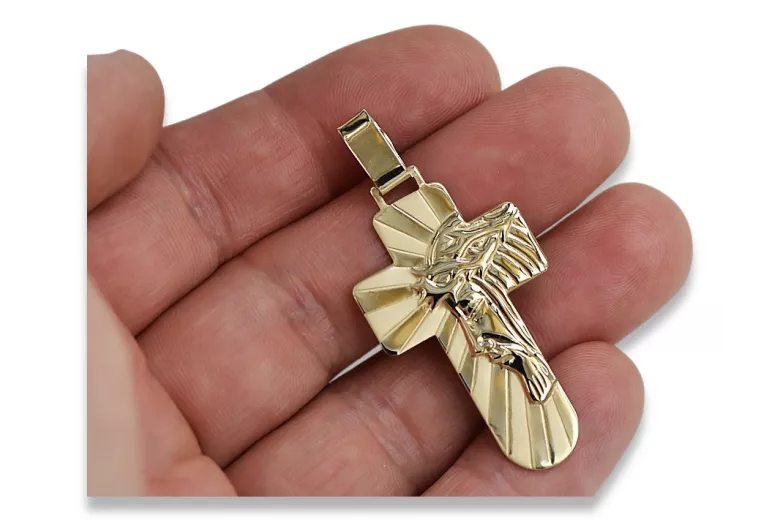 Golden Catholic Cross ★ russiangold.com ★ Gold 585 333 Low price