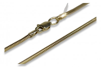 Italienische gelbe 14-Karat-Gold-585-Fuchsschwanz-Schlangen-Tondo-Kette cc020y