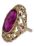 Russie soviétique rose 14k 585 or Alexandrite rubis émeraude saphir Zircon bague vrc052