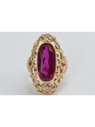 Russie soviétique rose 14k 585 or Alexandrite rubis émeraude saphir Zircon bague vrc052