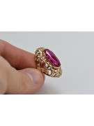 Russie soviétique rose 14k 585 or Alexandrite rubis émeraude saphir Zircon bague vrc052