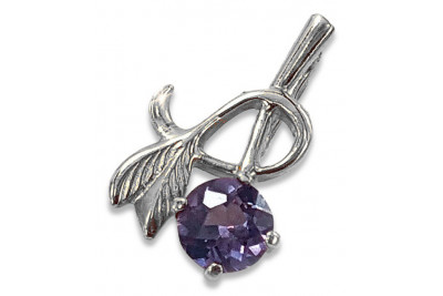 Vintage 925 silver pendant with alexandrite ruby ​​sapphire emerald aquamarine zircon vpc005s