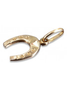 "No Stone, Pure 14K Rose Gold Vintage Horseshoe Pendant" vpn006