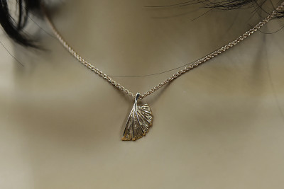 "Bijou unique: Pendentif feuille en or rose 14 carats 585 vintage, Pas de pierres" vpn015